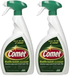 Comet Bathroom Cleaner Spray 32 oz 2 pk Kills 99.9% of Germs Dissolves Soap Scum & Hard Water Film Effective Cleaning Solution
