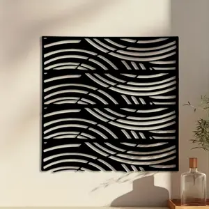 1pc Modern Steel Garden Panel, Decorative Fence Screen, Perfect for Outdoor Space, Housewarming Gift, Ideal for Contemporary Gardens, Durable Steel