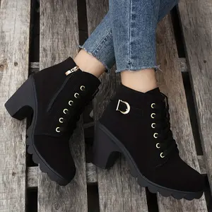Womens Chic Buckle Ankle Boots - Comfortable Shock Absorbing Heels - Durable Dance Shoes for Style and Support  Girl Footwear Insole
