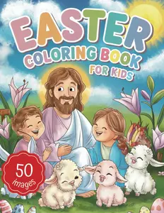Easter Coloring Book For Kids: 50 Bold and Easy Christian Coloring Images - Discover the True Meaning of Easter by Activity and Fun