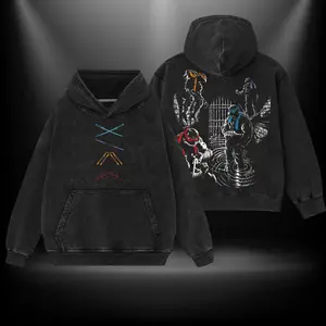 Teenage Mutant Ninja Turtles Double Printed Oversize Lightweight Acid Washed Tee TV Show Graphic Top Cotton Gift T-Shirt For Comic Lover, Gift T-Shirt For Movie Lover