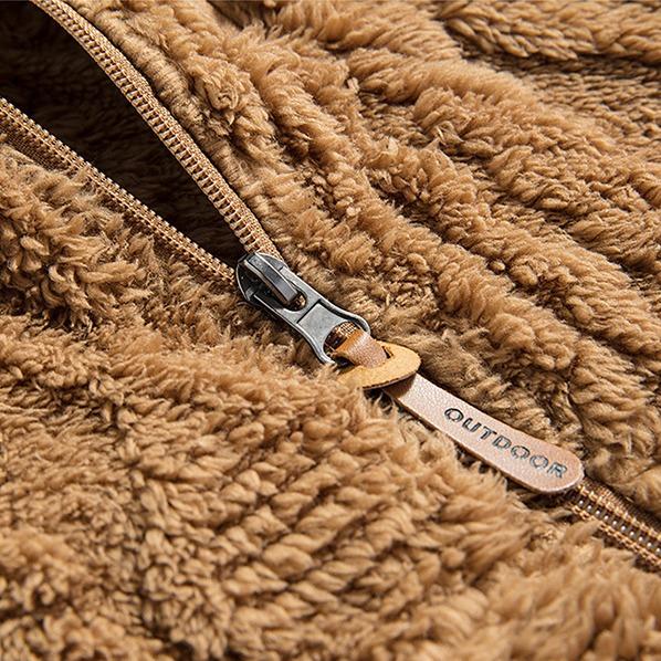 Men's Autumn And Winter Fleece Lined Thickened Jacket Trendy Versatile Pullover Men's Warm Hooded Windproof Coat