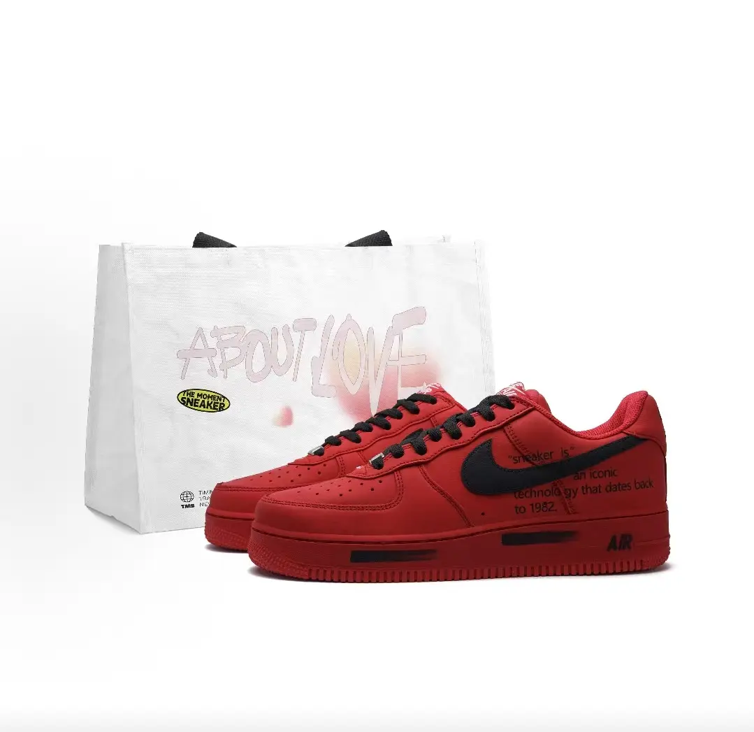 Solid Bright Red Matte Leather Low Top Skate Sneakers Black Contrast Side Mark & Laces Full Red Textured Anti-Slip Rubber Outsole Monochrome Red Street Flat Trainers Unisex Men Women Hip Hop Urban Daily Fashion Footwear