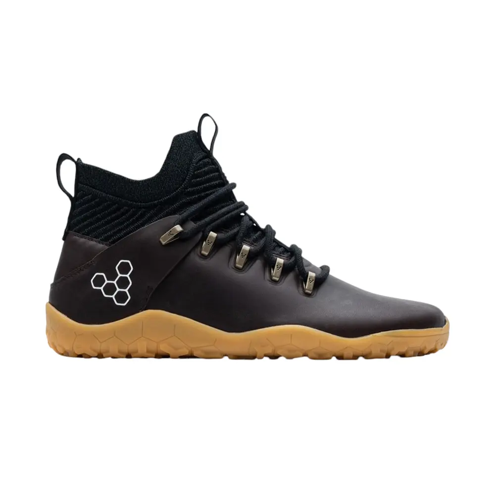 Vivobarefoot Womens Magna Leather Firm Ground Hiking Casual Boots Ankle Low Heel 1-2" - Black