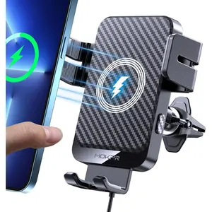 Wireless Car Charger,  15W Fast Charging Auto-Clamping Car Charger Phone Mount Air Vent Cell Phone Holder Compatible iPhone 16/15/14/13/13 Pro/12 pro/12/11, Samsung Galaxy S23/S22/S21/S20, etc