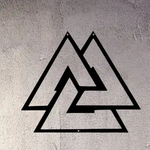 Nordic Mythology Valknut Metal Wall Art, Celtic Odin Symbol Home Decor, Unique Living Room Decoration, Durable Craftsmanship