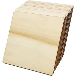 20 count Unfinished  Pieces, 3 x 3 Inch Blank  Slices  Square for DIY Crafts Painting, Scrabble Tiles, Coasters, Decoration