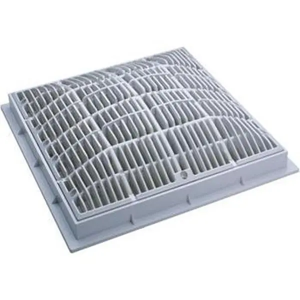 Waterway 12x12 in White Frame & Grate Main Drain Assembly for Swimming Pools, Model WW6404720V
