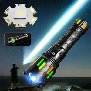 High Powered 5000 Lumens LED Rechargeable Flashlight, 5 Lighting Modes Zoom Flashlight, Portable Lighting for Outdoor Camping Hiking