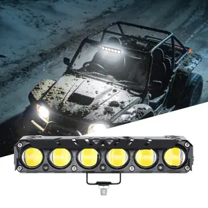 6 Lens Motorcycle LED Spotlight Dual Color Fog Lamps for Car Trucks SUV Mini Lens Headlight Driving Light motorcycle accessories