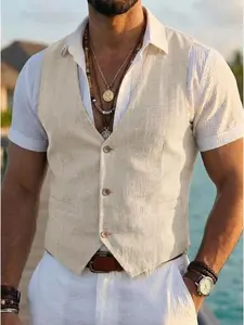 Men's Slim Fit Suit Vest,Wool Blend Business Waistcoat,Groom Wedding Outfit for Various OccasionsRetro Fashion Edition