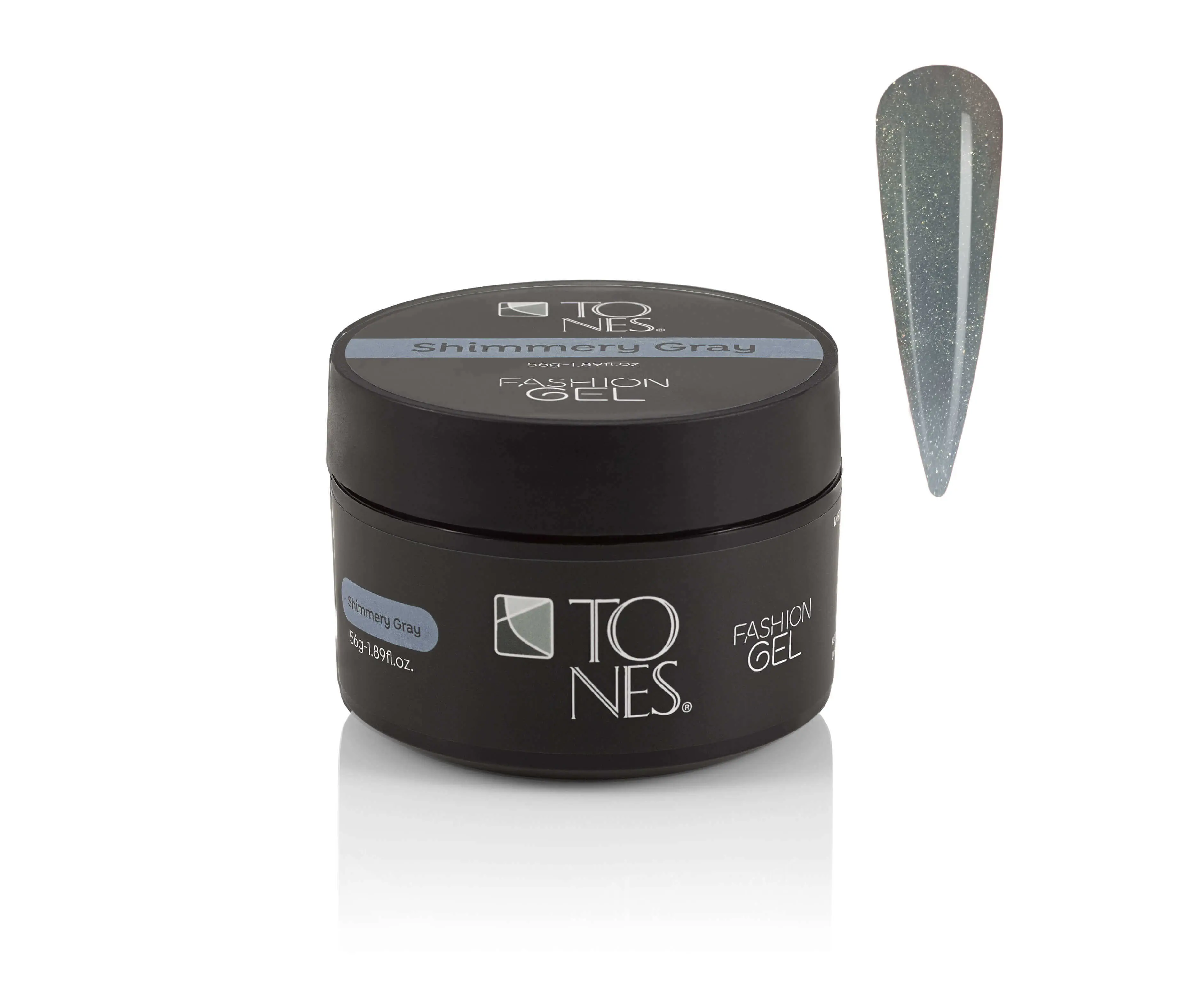 Tones Fashion Gel: Shimmery Gray - 1.89 fl oz / 56 mL Great for Long-Lasting Durable Nails, Polygel