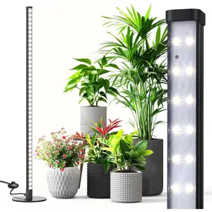 Tall Grow Lights 4FT for Indoor  with Stand, 120 LEDs Full Spectrum Vertical Standing Floor  Grow Light, 5000K Wide Illumination Area Grow Lamp with On/Off Floor