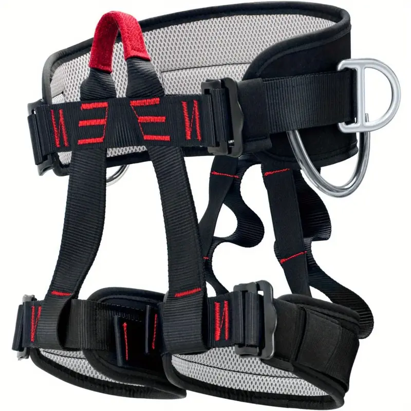 THOEDPRIX Large Professional Thick Safety Harness - Safety Gear with 2 Heavy-Duty D-Rings, High-Tensile, Durable, Adjustable Sizing, Quick Release, Breathable Mesh, Black - for Construction, Roofing