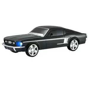 Kik_Wireless Speaker Classic Car Shape Bluetooth MicroSD USB FM Handsfree TWS LED Light Portable Speaker WS1967 for Universal Cell Phone And Bluetooth Device (Black)