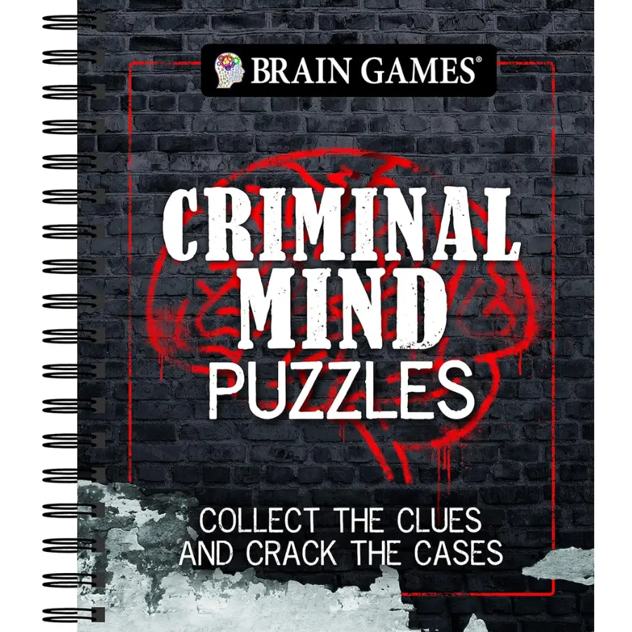 Brain Games Activity Book – Criminal Mind Logic & Brain Puzzles (Spiral Bound)