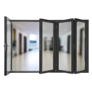 4 Panel,1R3L or 3R1L Folding Patio Door, Outswing, Folded Out, Aluminum