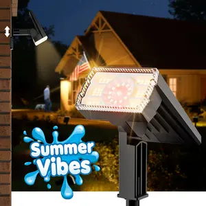 Summervibes Solar Spot Lights Outdoor, [58 LED/12000K/3 Modes] Easy Installation Solar Lights Outdoor Waterproof IP67, Auto On/Off, 2-in-1 Wall Light Flood Light for Tree Yard Garden Pathway,easiestgardenmakeover