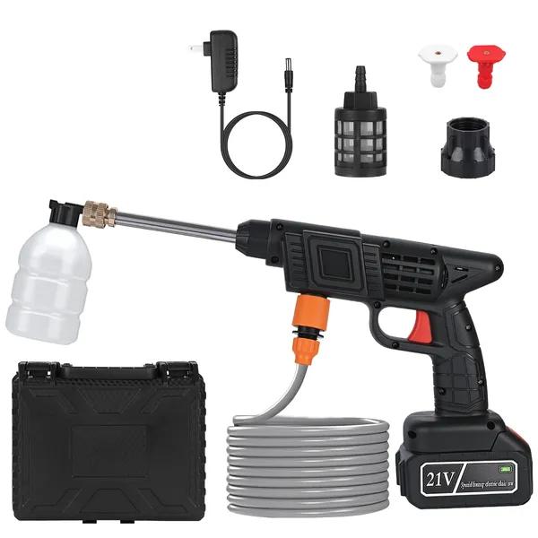Cordless Pressure Washer Portable Electric Power Washer High Pressure Water Sprayer 400PSI Car Washer Cleaner With Nozzle Foam Bottle Filter 1200mAh 21V Battery And Charger