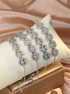 1 pcs smiley - face zircon Jewelry bracelet, with multiple smiley designs inlaid with sparkling zircons and an adjustable drawstring closure. It has a sweet and playful style, perfect for daily wear.