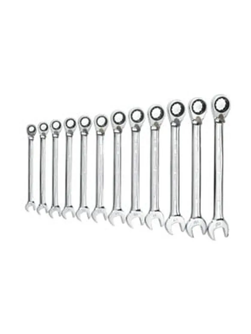 GearWrench 9620 12-Pc. Metric Reversible Combination Ratcheting Wrench Set for Mechanics, Repairing Tasks
