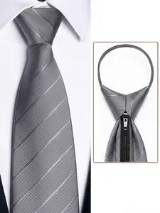Men's 1200 Needles Polyester Tie, Classic High-End Retro Business Tie, Suitable for Work, Interview, Party, Wedding, Navy, Maroon