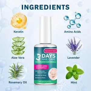 MREGB Keratin & Amino Acid Nail Strengthener, Clear Cuticle Oil Treatment for Nail Growth. Deep Moisturizing Hardener with Aloe & Macadamia for Weak, Brittle Nails & Dry Hands. Professional Nail Care (16ml*3). summervibes