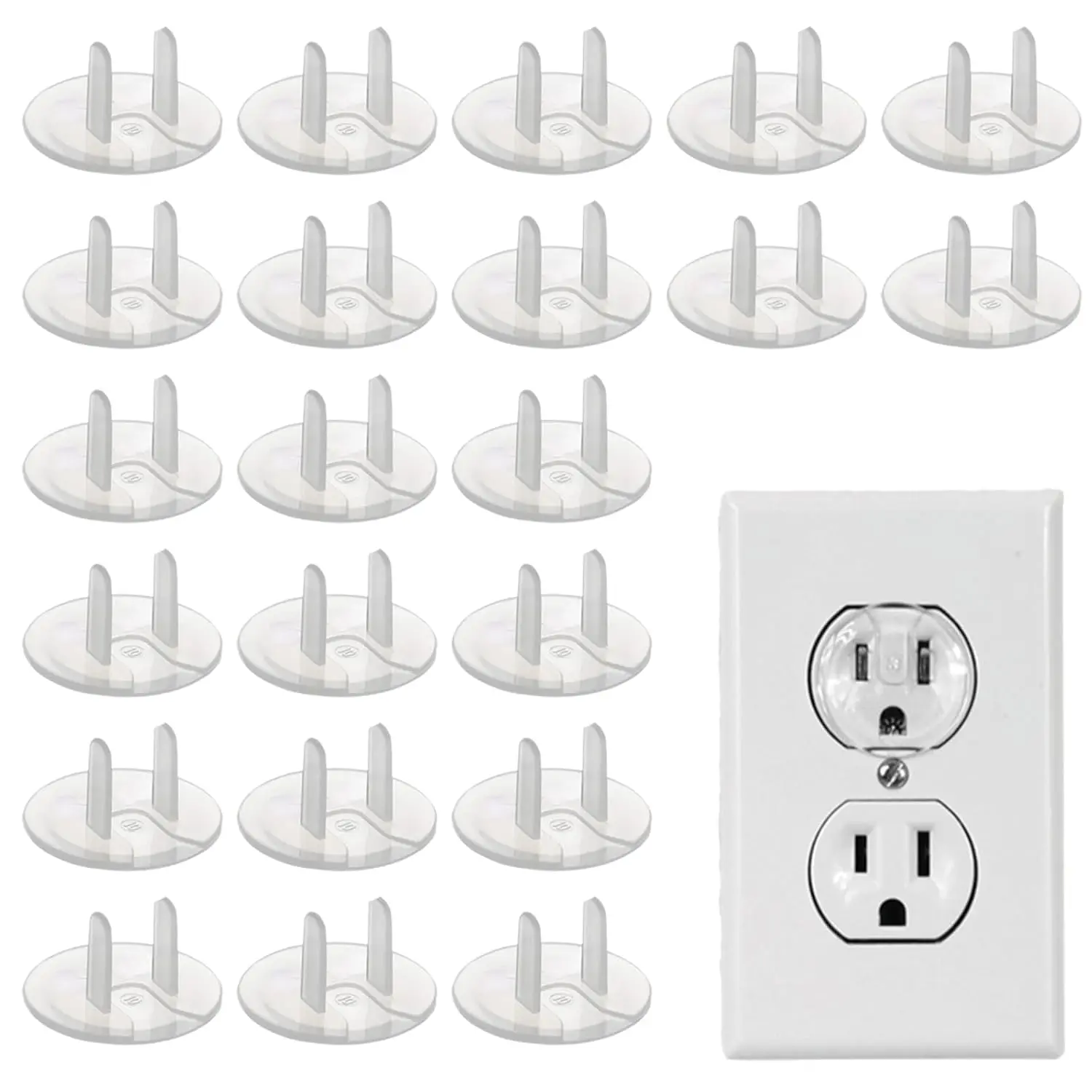 50 Pack Outlet Covers  Proofing Clear Outlet Covers  Safety Outlet Plug Covers Safe & Secure Electric Plug Protectors Sturdy Childproof Socket Covers for Home & Office