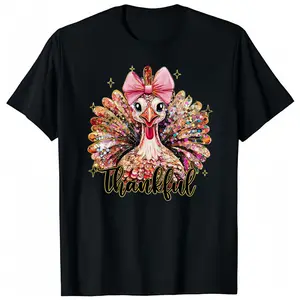 Colorful Glitter Turkey Shirt, Thangkful Colorful Glitter Turkey Shirt, Colorful Coquette Gold Glitter Turkey Shirt Tshirt Printed in USA