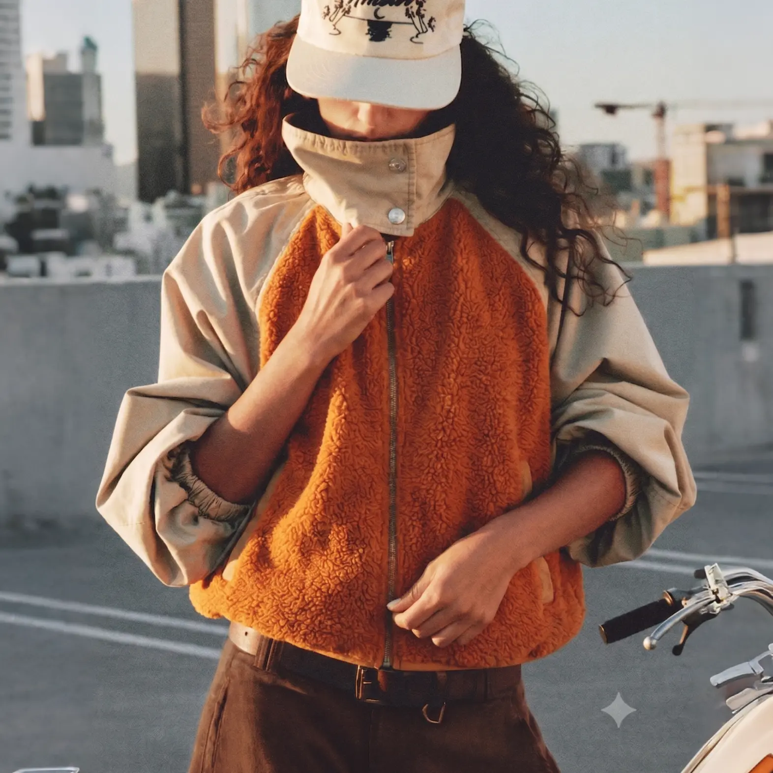 Women s Jackets Pumpkin Fleece Patchwork Casual Outdoor Streetwear for Winter Layering Daily Outings Camping