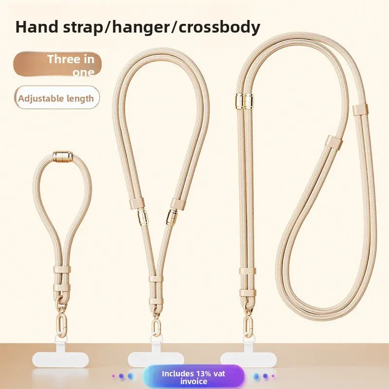 3-in-1 Adjustable Phone Lanyard Strap, Crossbody, Neck & Wrist Phone Strap, Universal Anti-Drop Phone Holder for iPhone, Samsung & Android,Adjustable Phone Lanyard Strap with Stainless Steel Clip