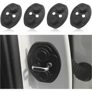 4PCS Car Door Strike Protector with Full Adhesive Backing,Upgraded Car Door Lock Cover for Cars Doors Latch Protection/Decorations,TPE Cars Accessories Doors Latches Guard