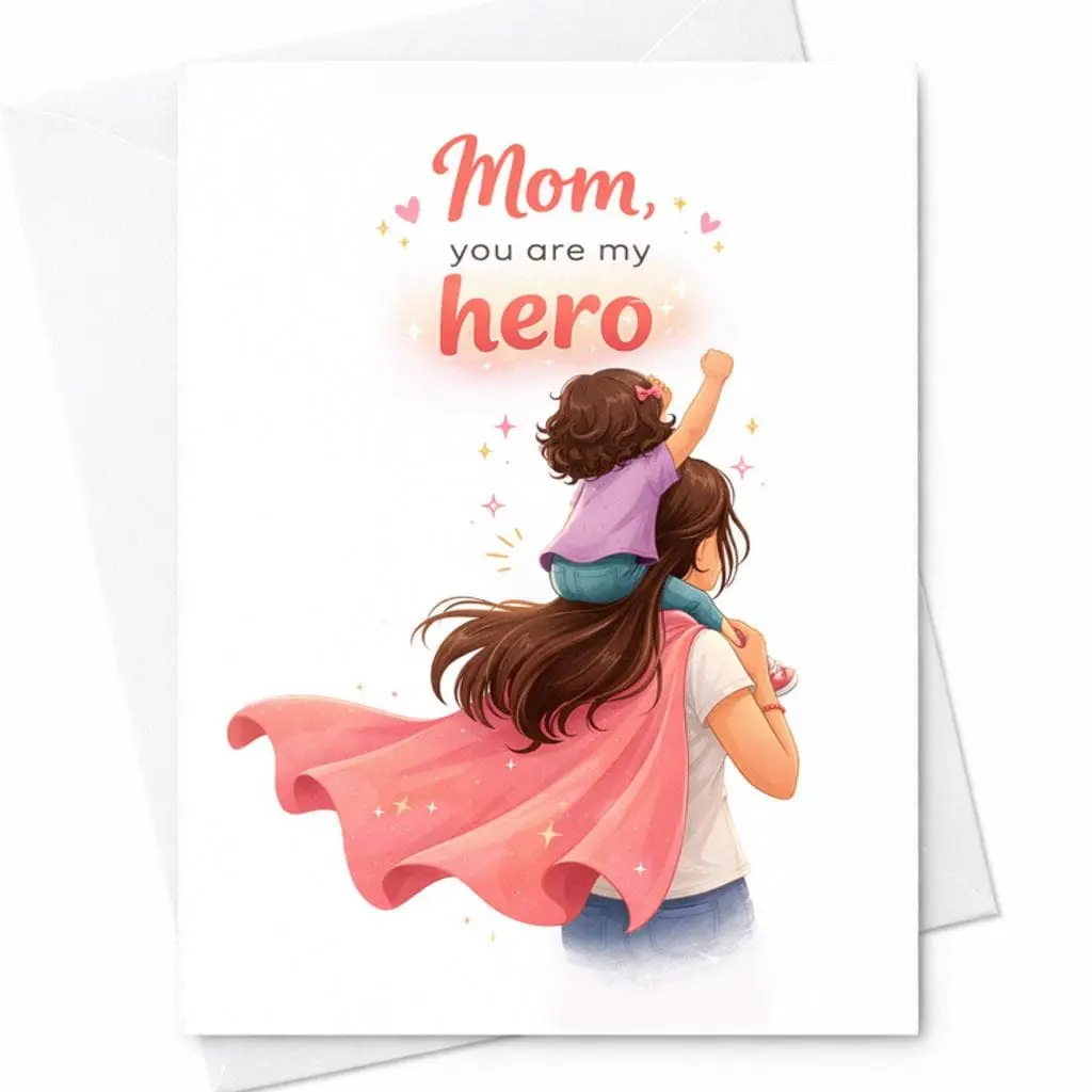 Mom You Are My Hero Card Mothers Day Gift From Daughter Son (Multiple Options) Cute Mom And Child Illustration Supermom Card Sentimental Family Love Gift 5 x 7 Inch Greeting Card with Envelope Mom You Are My Hero Card Mothers Day Gift From Daughter Son (Multiple Options) Cute Mom And Child Illustration Supermom Card Sentimental Family Love Gift 5 x 7 Inch Greeting Card with Envelope