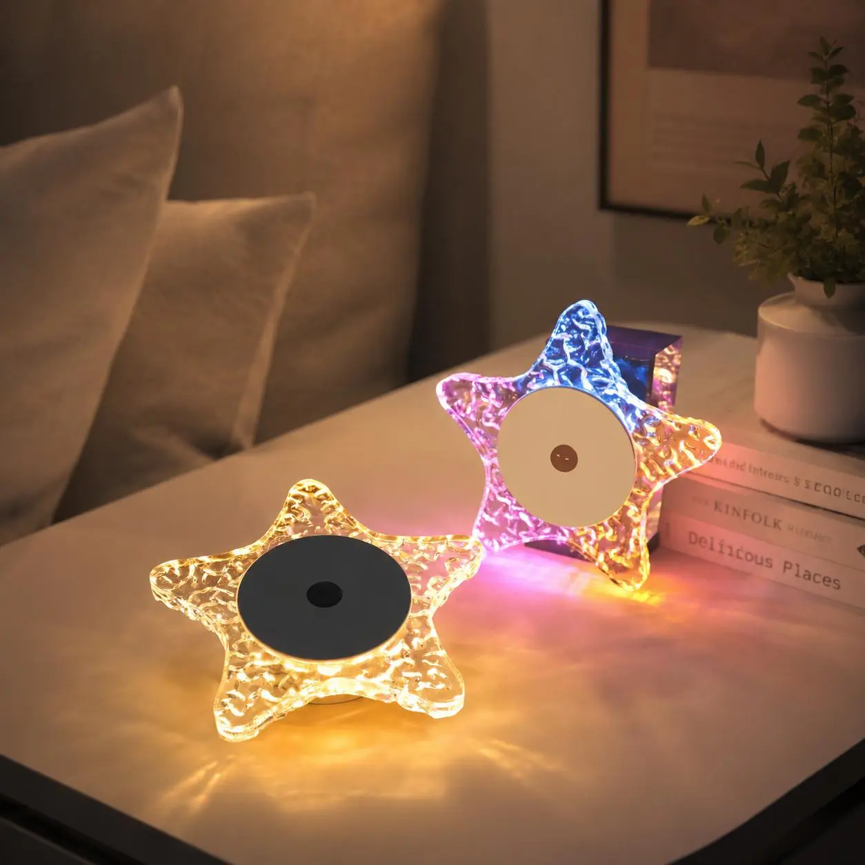 Starfish Night Light, Human Body Induction Auto-On, Magnetic Installation, Wireless, Bedroom Bedside Home Decor Atmosphere Lamp