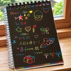 Magic Scratch Art Book for Kids, 3-Color Reveal Layers, DIY Doodle Craft Kit, Safe Rounded Corners, Portable Travel Activity, Creative Gift for Boys & Girls.