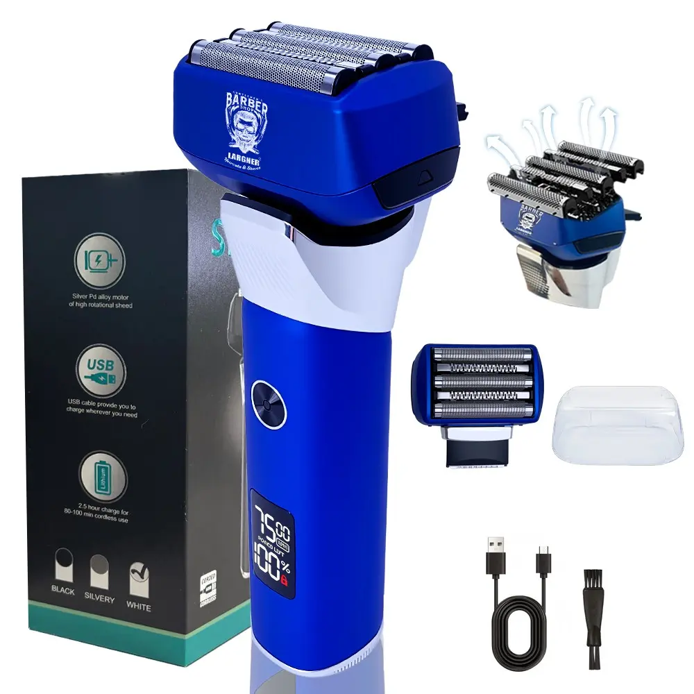 Men's High-End Care Tool, Shaving Tool, Electric Shaver with 5 Blade Technology, Integrated Steel Head Design, USB Rechargeable Digital Display, Travel Shaver, Rechargeable Rotary Shavers, Cordless Rotary Shaver, Cordless Portable Shaver