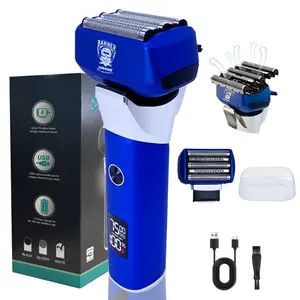 Men's High-End Care Tool, Electric Shaver with 5 Blade Technology, Multifunctional Shaving Head, Integrated Steel Head Design, USB Rechargeable Digital Display, Rechargeable Shaver Machine