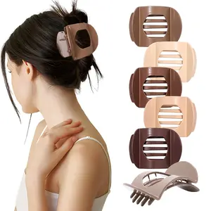 AWAYTR 6Pcs/Set Flat Hair Clips for Women Medium Non-slip Flat Claw Clip Strong Grip Hair Claw Clips Hair Accessories Hair Barrettes for Thin Hair