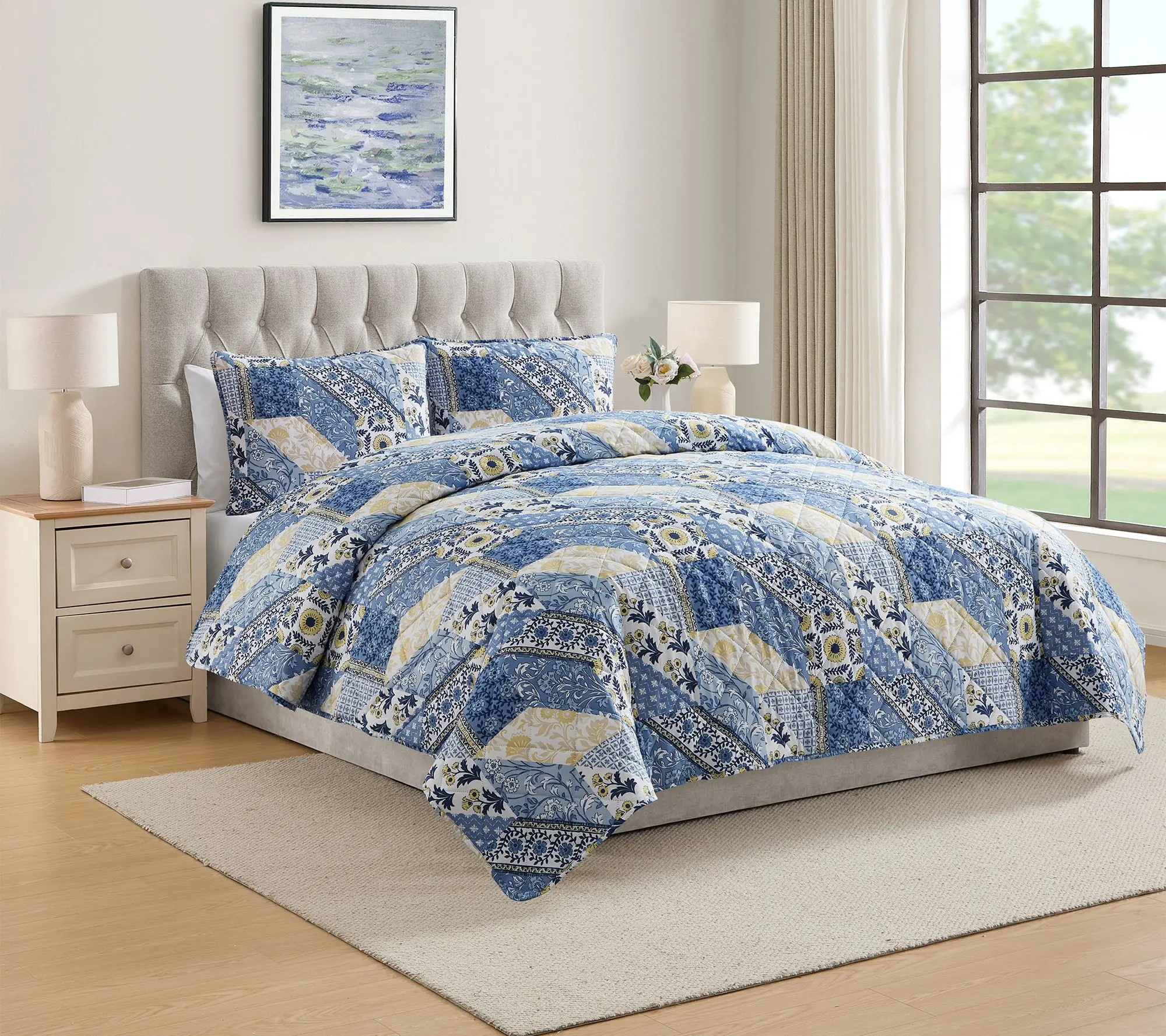 VCNY Home Joel 3-Piece Patchwork Quilt Set, Full/Queen VCNY Home Joel 3-Piece Patchwork Quilt Set, Full/Queen