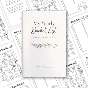 Annual Wish List Handbook, 24 Pages, Single Copy, Design Notebook for Goal Planning & Tracking, Productivity Planner, Monthly & Seasonal Wishes, Office Stationery Supplies