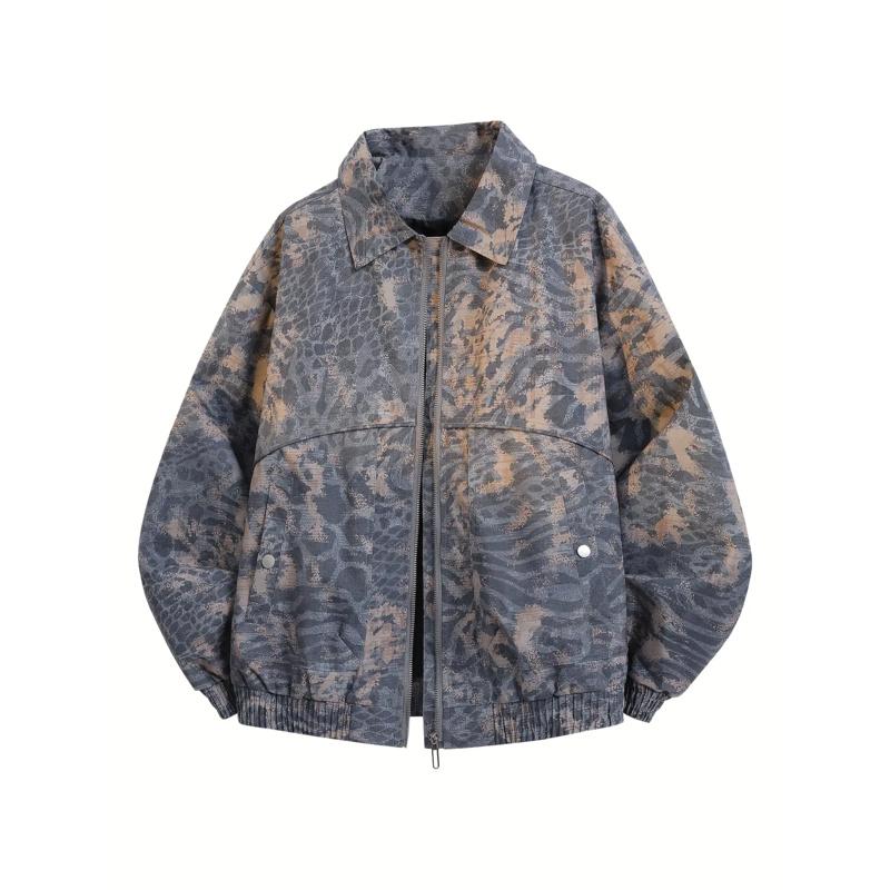 Men's and Women's Camouflage Jackets - Softshell Full Zip Outdoor Jacket with Collar, Green/Brown/Beige Camouflage Pattern, Machine Washable Winter and Fall Jacket for Hunting, Casual Style (Regular Fit)