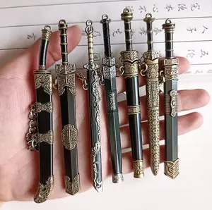 Ancient Chinese exquisite weapon pocket emperor sword weapon full metal model sword small mini ornament toys-Sized Dolls, Cute Hooded Outfit with Matching Bag, Soft Fluffy Material, Perfect for Collectors & Gifts