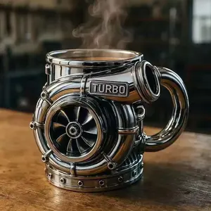 Personalized Turbine Turbo Mug, Engine Design, Durable Fashionable Car Enthusiast Gift, Christmas Holiday Present, Garage Decoration