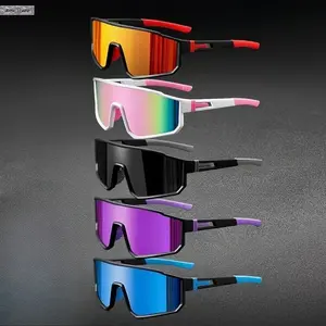 5 Pack Oversized Sport Sunglasses for Men & Women – Polarized UV400 Protection, Anti-Glare Windproof Shield, Trendy One-Piece Cycling Glasses for Running, Fishing & Outdoor Activities