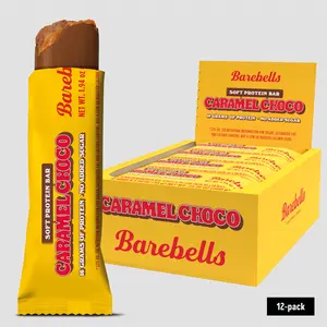 Barebells Soft Protein Bars Caramel Choco - 12 Count, 1.9oz Bars - Protein Snacks with 16g of High Protein - Fluffy Chocolate Protein Bar with 2g of Total Sugars - Soft Protein Snack & Breakfast Bars