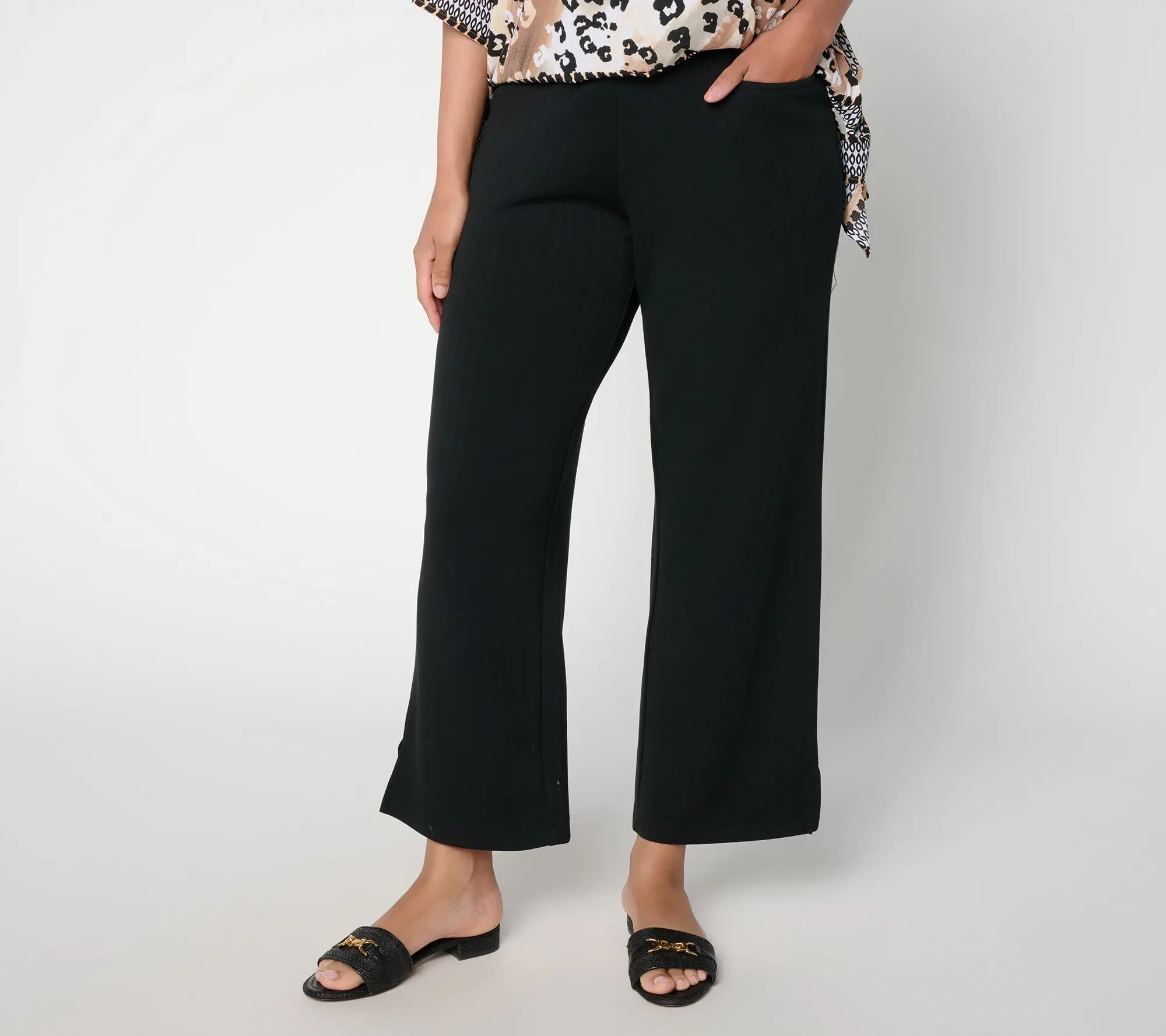 Belle by Kim Gravel Petite ScubaLuxe Rib Relaxed Pant