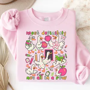 Teacher Sweatshirt - Silly Goose Back To School Crewneck, Ducks In A Row, Gift For Elementary Pre K Teachers
