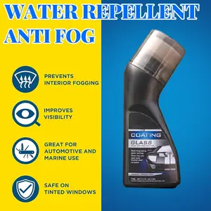 Multifunctional microparticle anti-fog and water-repellent coating, ideal for car windshields, rearview mirrors, motorcycle helmets, glasses, and ski goggles. Home window glass Provides long-lasting defogging and rain resistance.