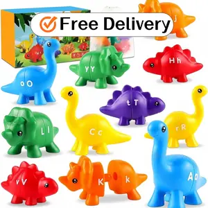 Dinosaur Alphabet Letter Learning Toys for Toddlers 1-5, Preschool Montessori Educational Language Tool, Alphabet Tool Cards & Kids Learning Cards, Toddler ABC Letter Learn Letter, Educational Tool Skill Building,,School Education Dino,learn letter