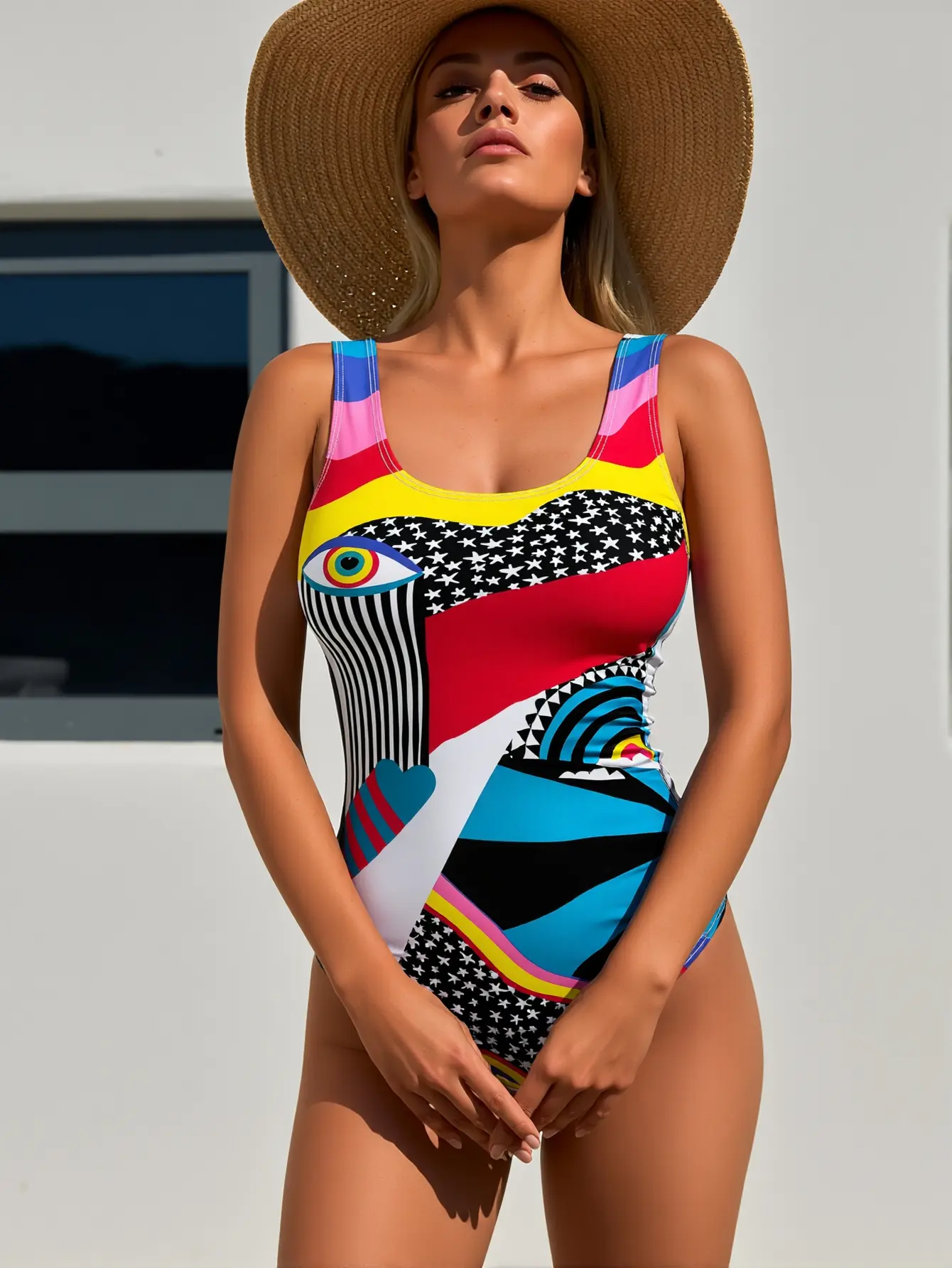 Women's Lightweight Open-Back 1-Piece Swimsuit - Comfortable Bathing Suit for Beach, Pool Holidays